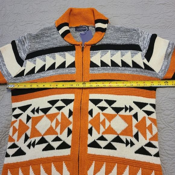Aztec Zip Sweater Cardigan Medium - Picture 11 of 15